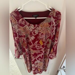 Women’s red floral glamour dress size 12 spring church casual wear